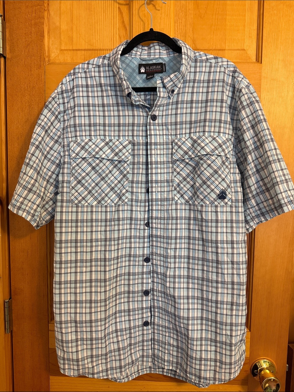 Duluth Trading Co Short-Sleeve Plaid Button-Down with Breathable Back Large Tall